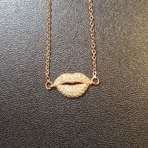 K&Y Rose Gold plated cubic zirconia necklace adjustable 9in chain - Picture 1 of 3